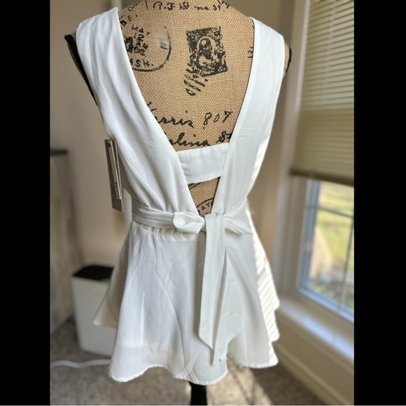 DO+BE White Tie Waist Blouse - Picture 4 of 9